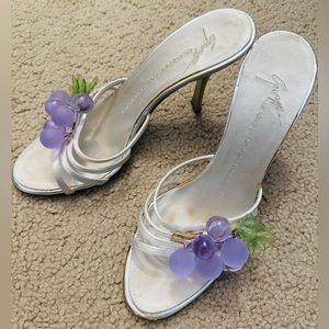 Vicini Giuseppe Sandals crystal grape floral print slides IT 36